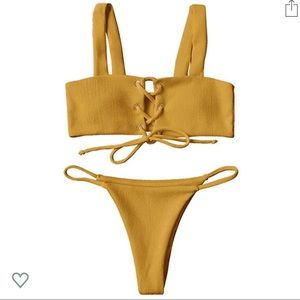 Robbed Textured Lace Up Bikini - Never Been Worn